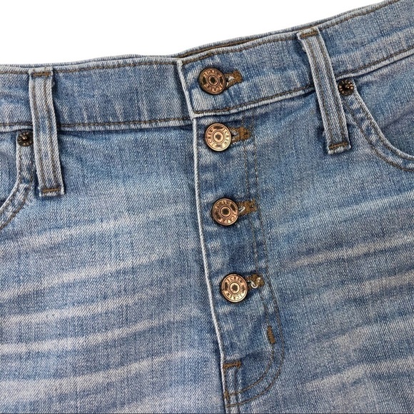 J. Crew high-waist button-fly frayed 3.5" jeans shorts stretch denim sz 31 - Picture 2 of 10